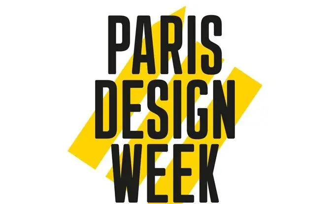 Logo de la Paris Design Week sur fond jaune.