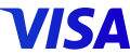 Logo Visa bleu sur fond noir