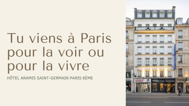 Tu viens à Paris pour la voir… ou pour la vivre ?

Chez nous, les clients posent leurs valises et sont dehors avec tout à pied en 10 minutes. 
Saint-Germain, Luxembourg au coin de la rue, dîner rue de Buci.

Et petit secret 👀 : réserver en direct sur notre site, c'est souvent moins cher que sur Booking.

📍 Paris 6ème · Rive Gauche
🔗 Lien en bio → hotel-aramis.com

#Paris #SaintGermainDesPres #HotelParis #SejourParis #ParisTravel RiveGauche WeekEndParis ReservationDirecte